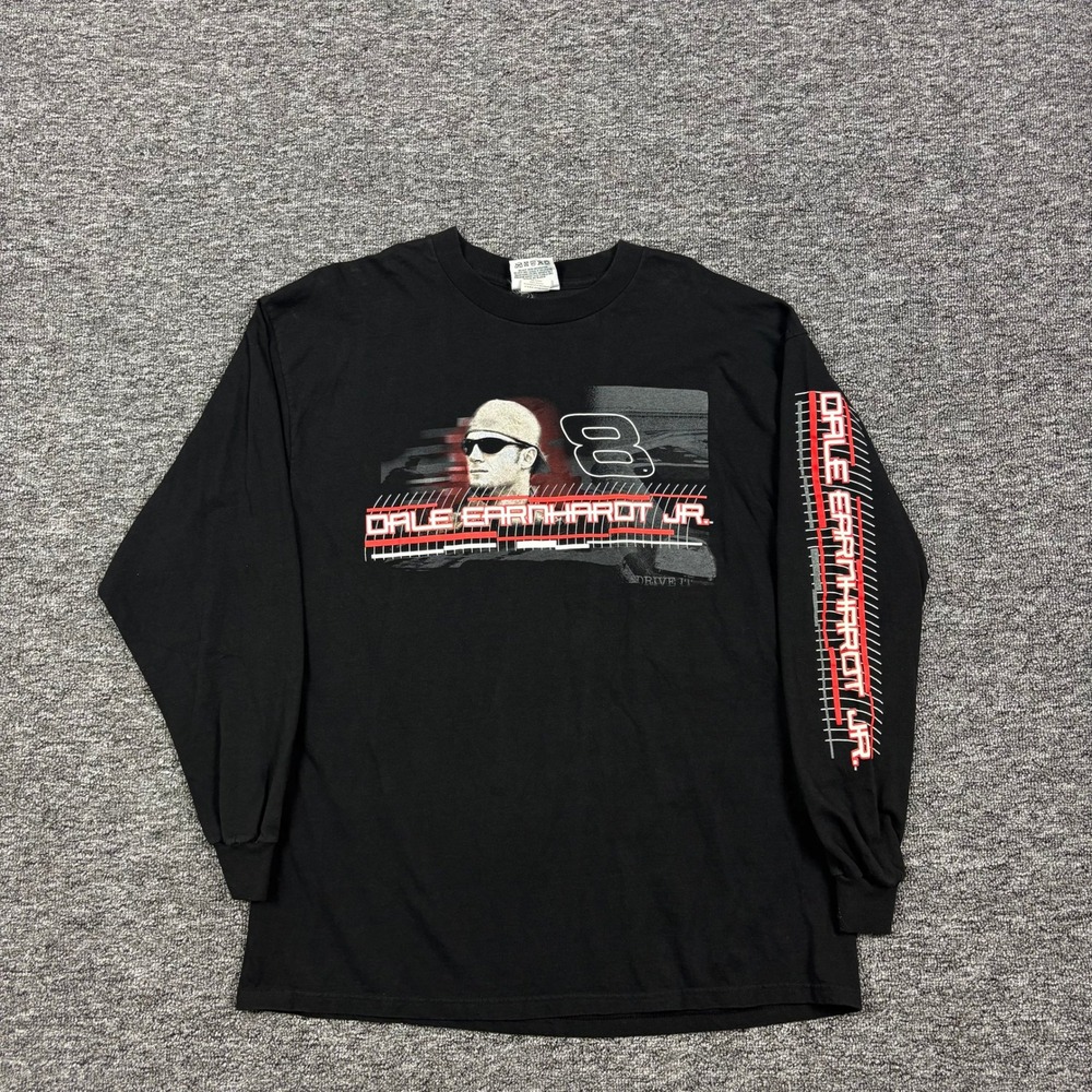 Vintage Y2K  Dale Earnhardt Jr Winners Circle Racing Long Sleeve Black Mens XL